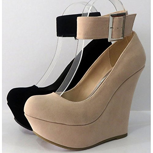 black wedge heels with ankle strap