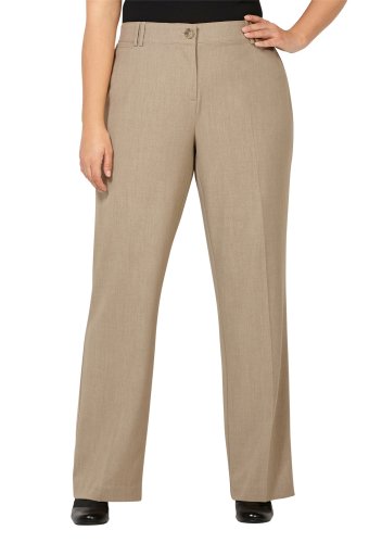 Avenue Women's Tummy Control Pull-On Pant, 18 TAL Oatmeal - Top Fashion Web