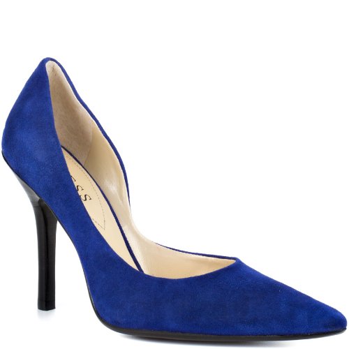 Guess Carrie Womens Size 8 Blue Leather Pumps Heels Shoes - Top Fashion Web