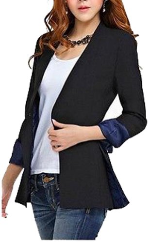 OL Slim Fit V Neck Wear To Work Business Women's Midi Suit Jacket ...