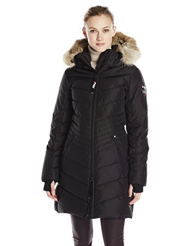 Pajar Women's Brooklyn Long Down Parka with Fur Hood, Black, Small ...